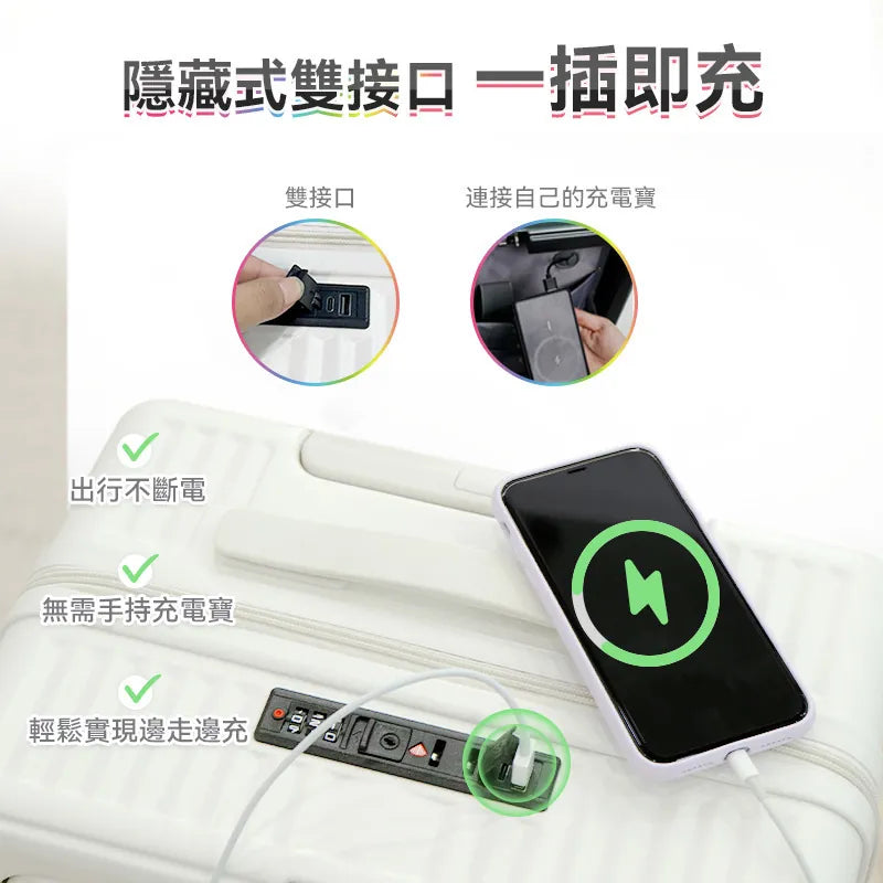 美國NEWEDO時尚多功能便用便携自由行大容量登機旅行箱Pro｜外接USB充電｜可折疊杯架 【8/2 截單，預計 :8月中至8月尾發貨】
